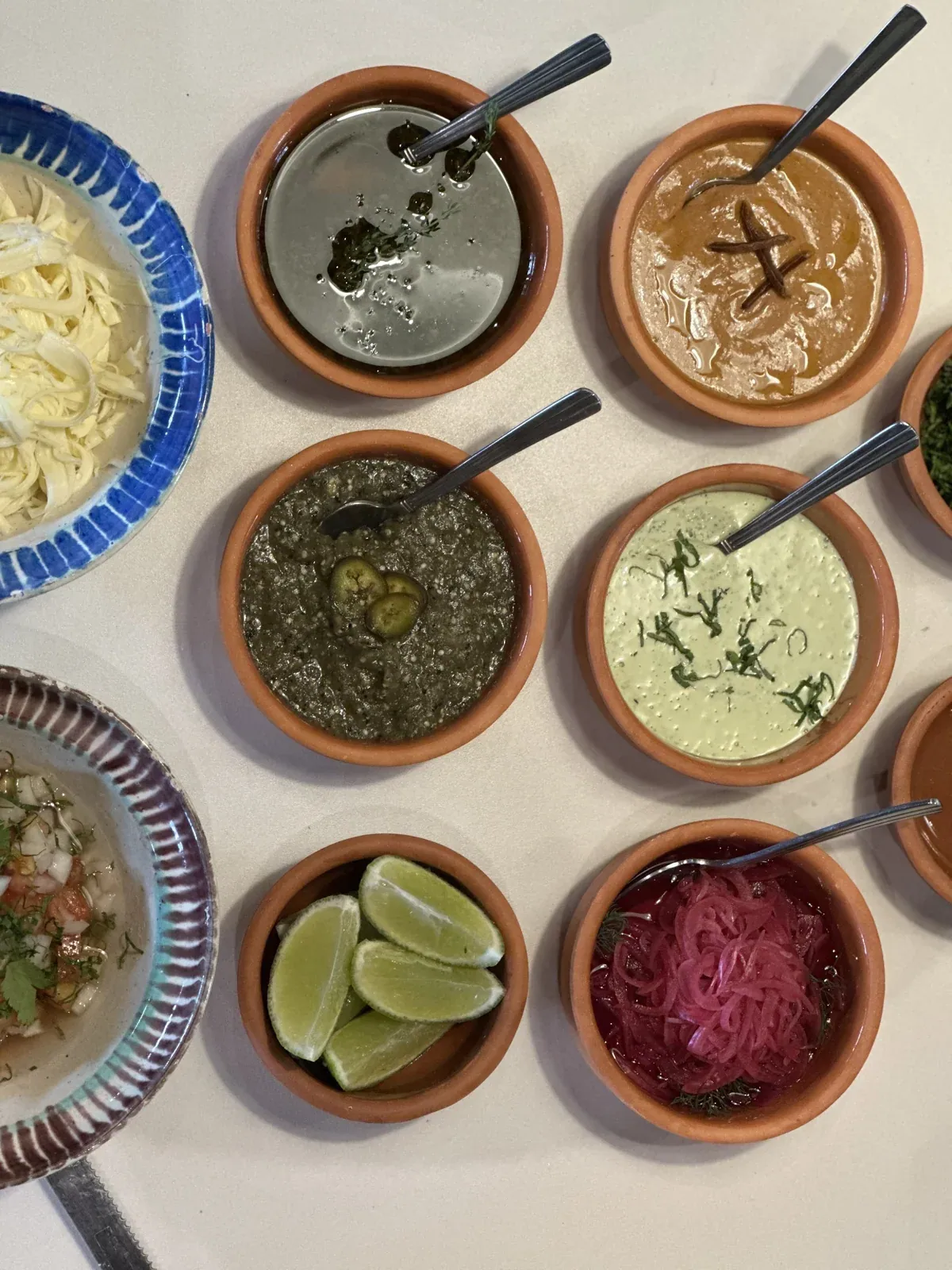 Selection of sauces and garnishes